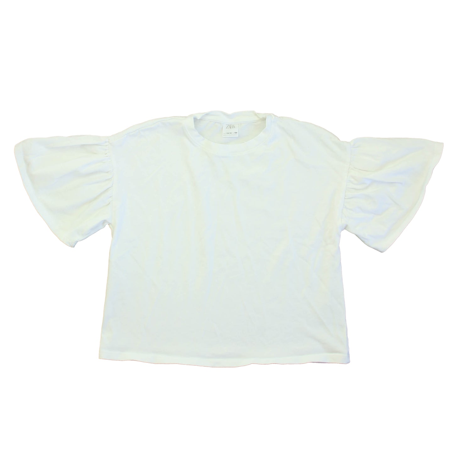 Zara Girls White T-Shirt Size: 13-14 Years