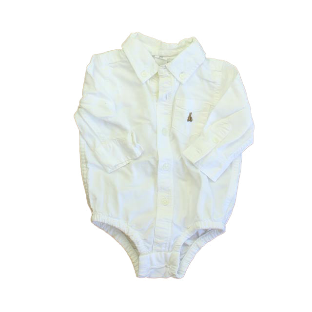 Gap Boys White Button Down Long Sleeve Size: 3-6 Months White