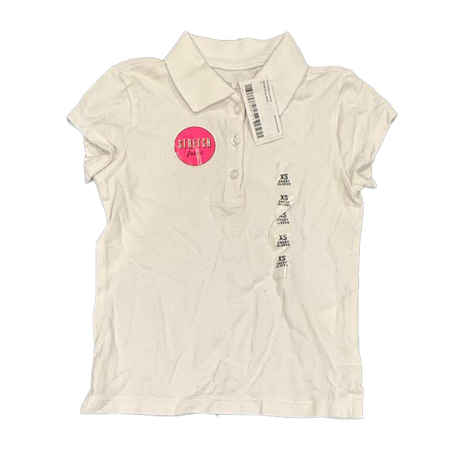 The Children's Place Girls White Polo Shirt Size: 4-5T