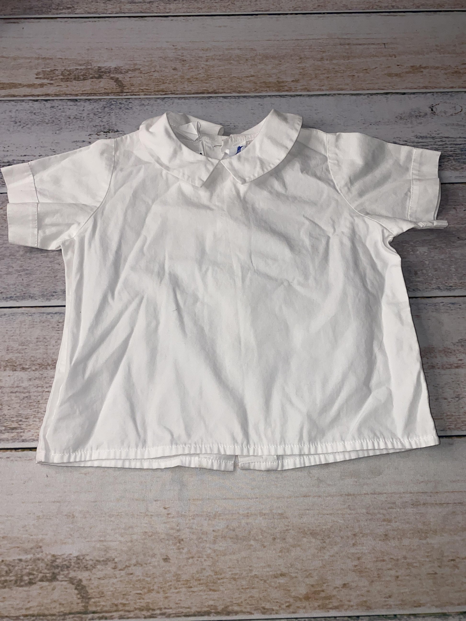 Silly Goose Unisex White Button Down Short Sleeve Size: 24 months White