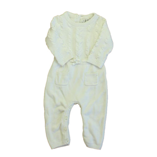 Janie and Jack Unisex White Long Sleeve Outfit Size: 3-6 Months White