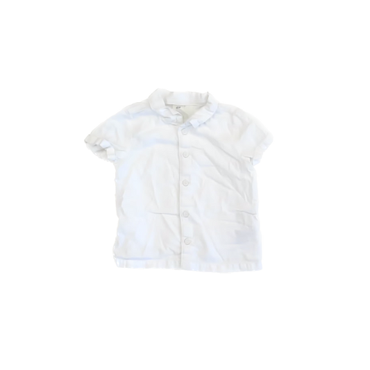 H&M Boys White Button Down Short Sleeve Size: 18 Months White