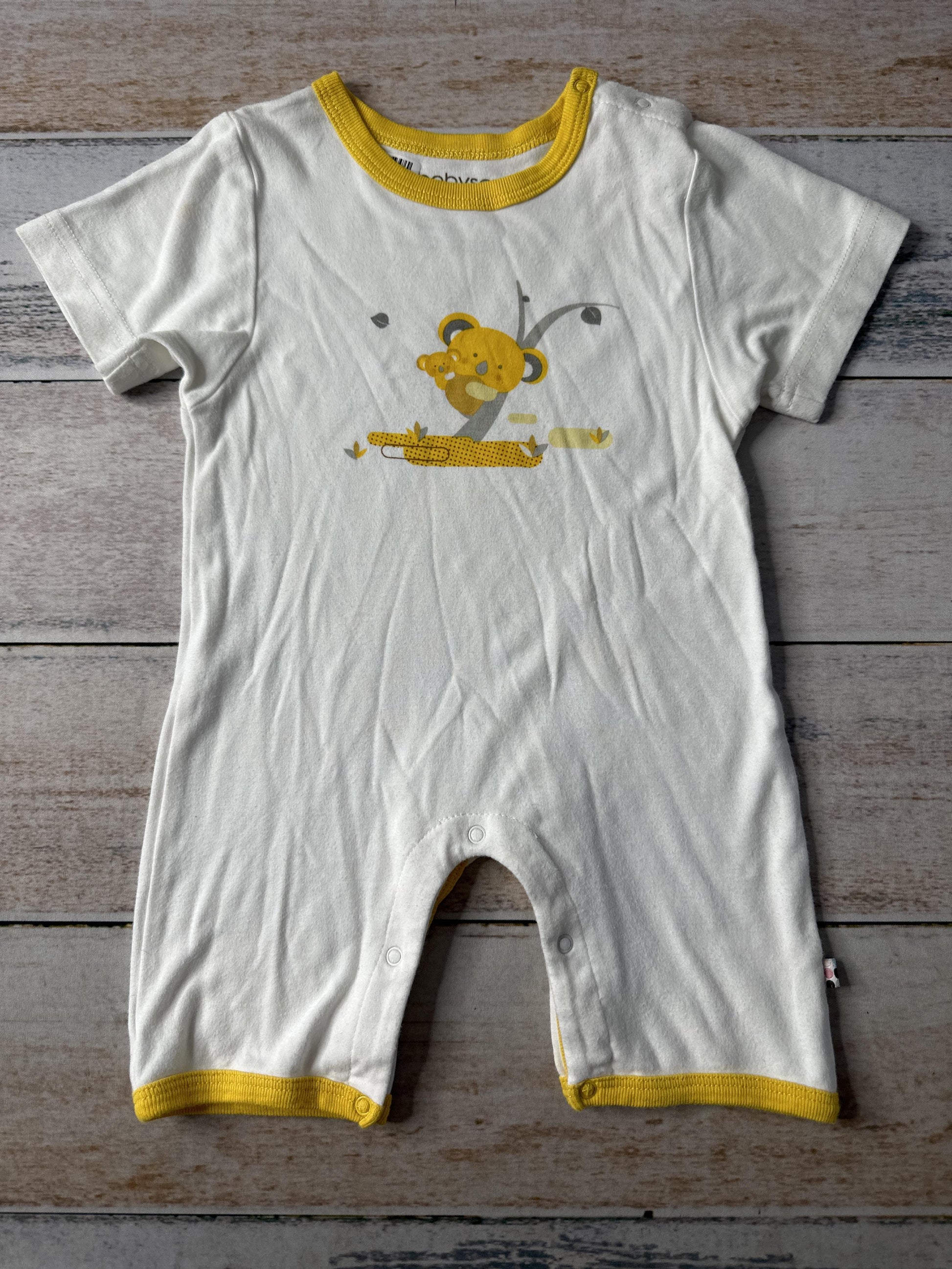 Babysoy Unisex White Romper Size: 12-18 months White