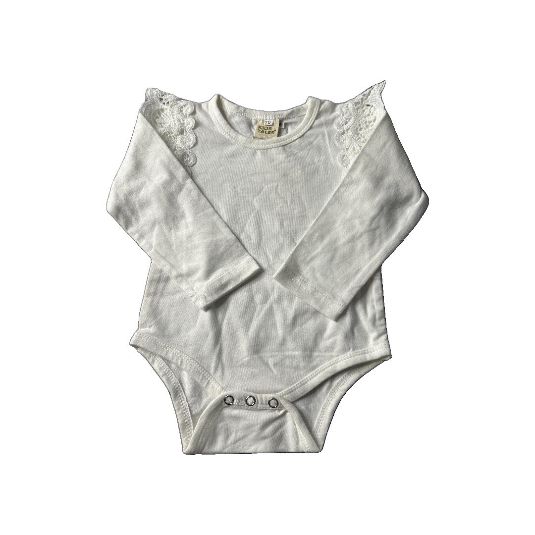 Kids tales Girls White Long Sleeve Shirt Size: 6-9 months White