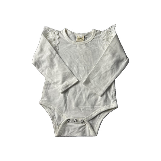 Kids tales Girls White Long Sleeve Shirt Size: 6-9 months White