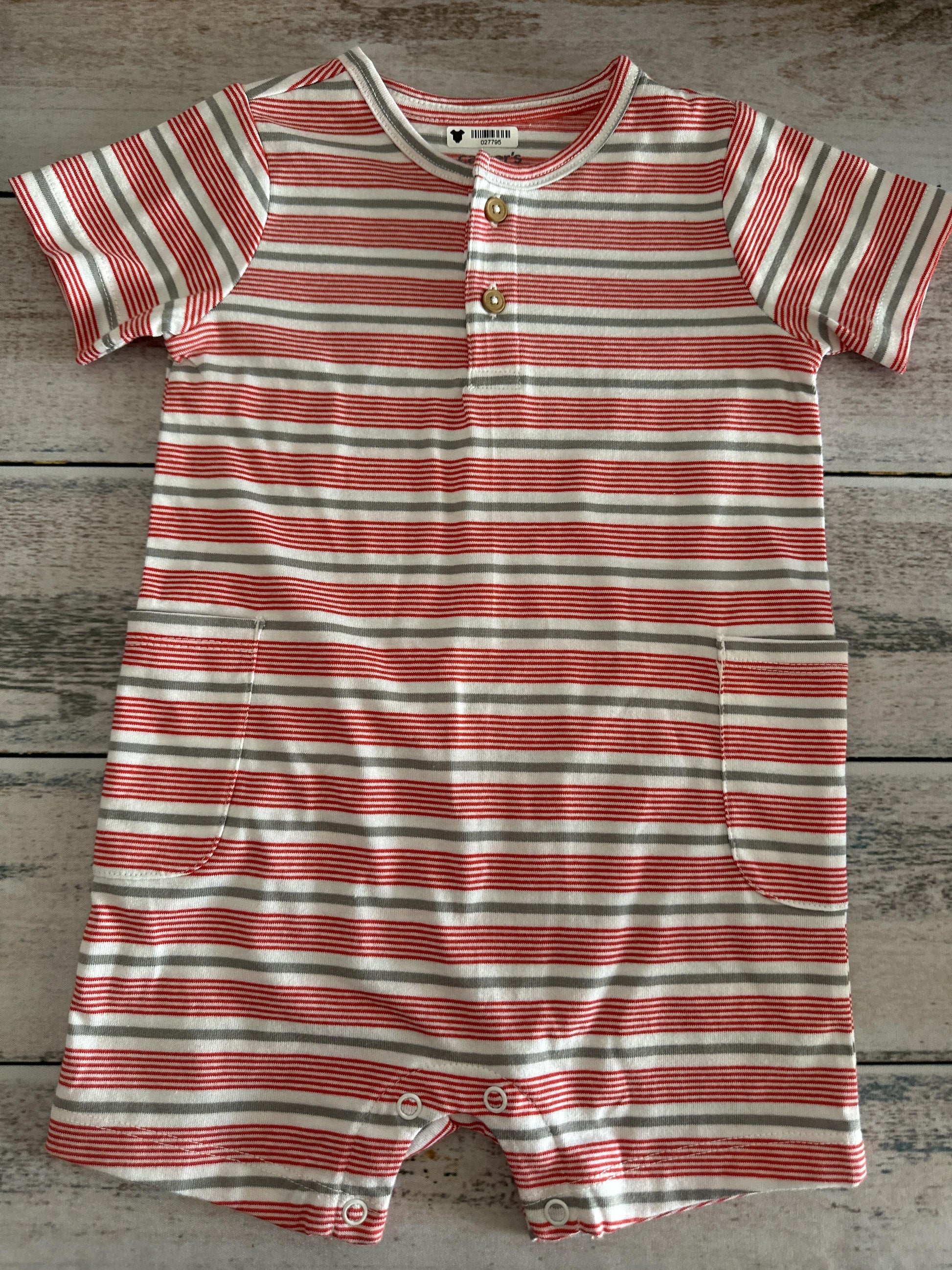 Carters Boys White Romper Size: 12-18 months White