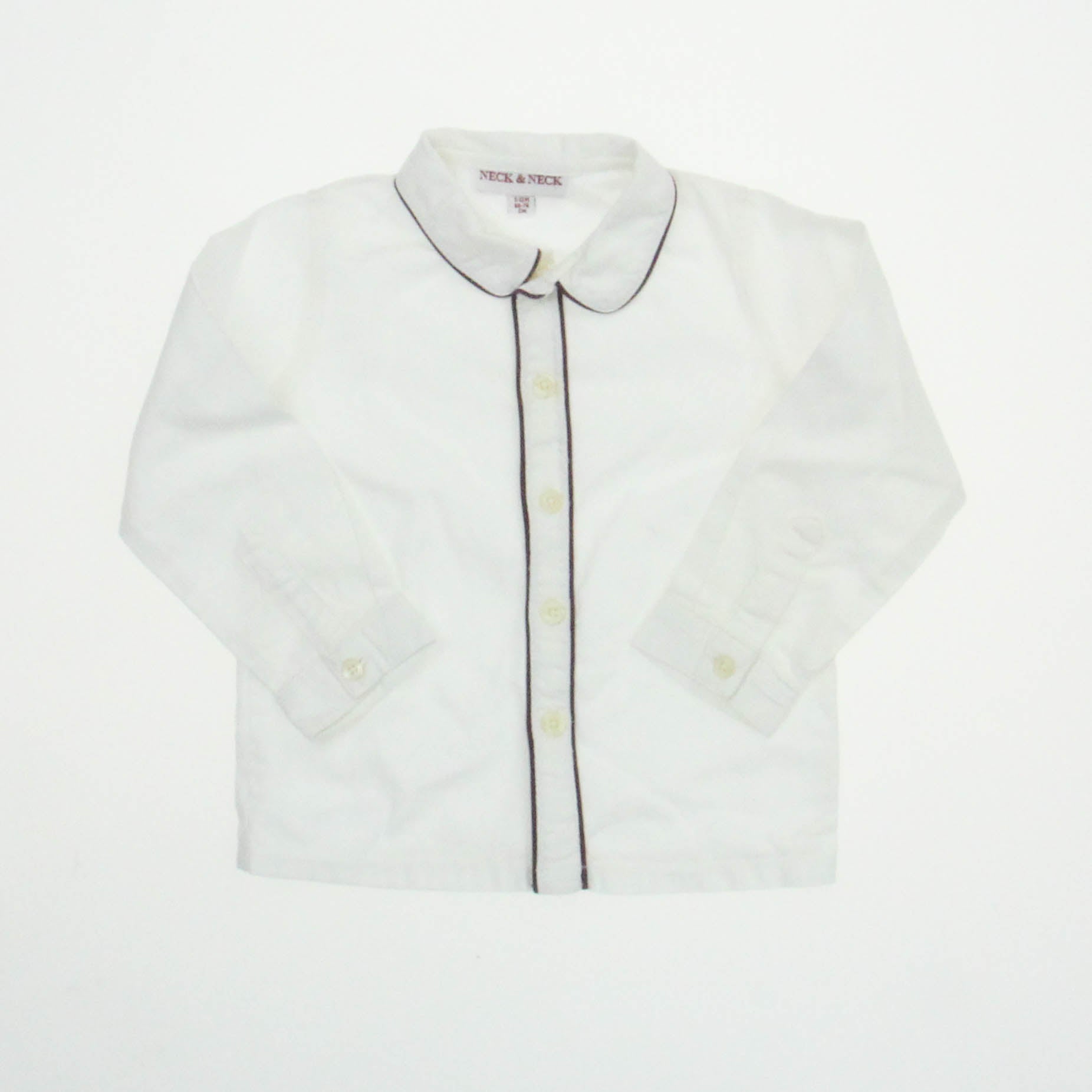 Neck & Neck Boys White Button Down Long Sleeve Size: 12 Months White