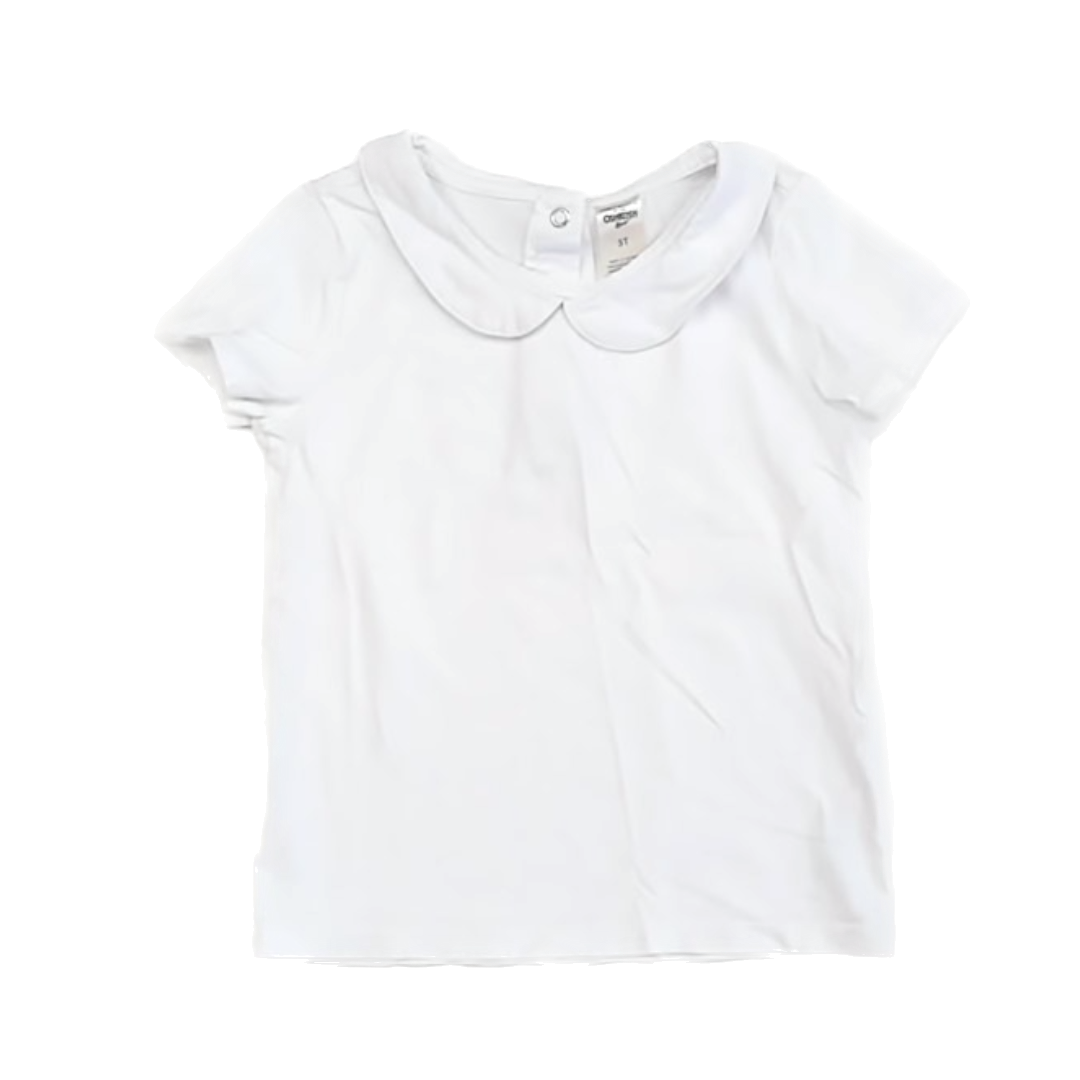 Osh Kosh Girls White Polo Shirt Size: 5T White