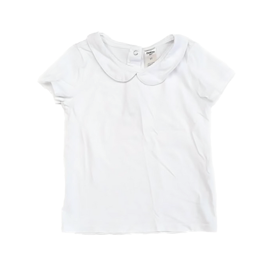 Osh Kosh Girls White Polo Shirt Size: 5T White
