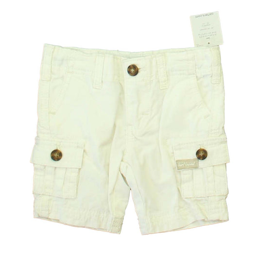 Carter's Boys White Cargo Shorts Size: 3 Months White