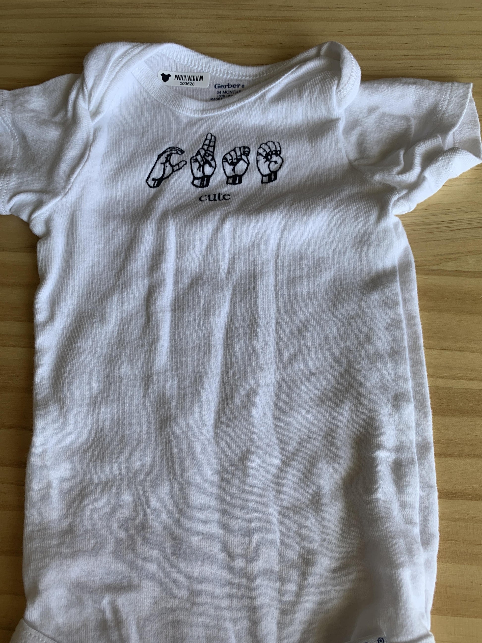 Unisex White Onesie Size: 24 months White