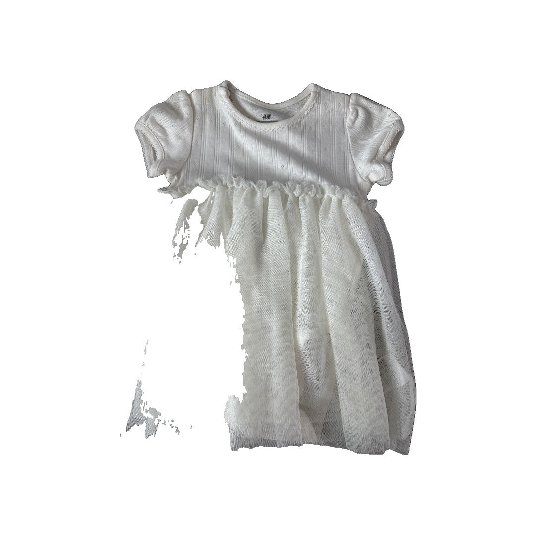 H&M Girls White Dress Size: 12 months White