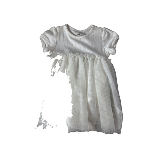H&M Girls White Dress Size: 12 months White