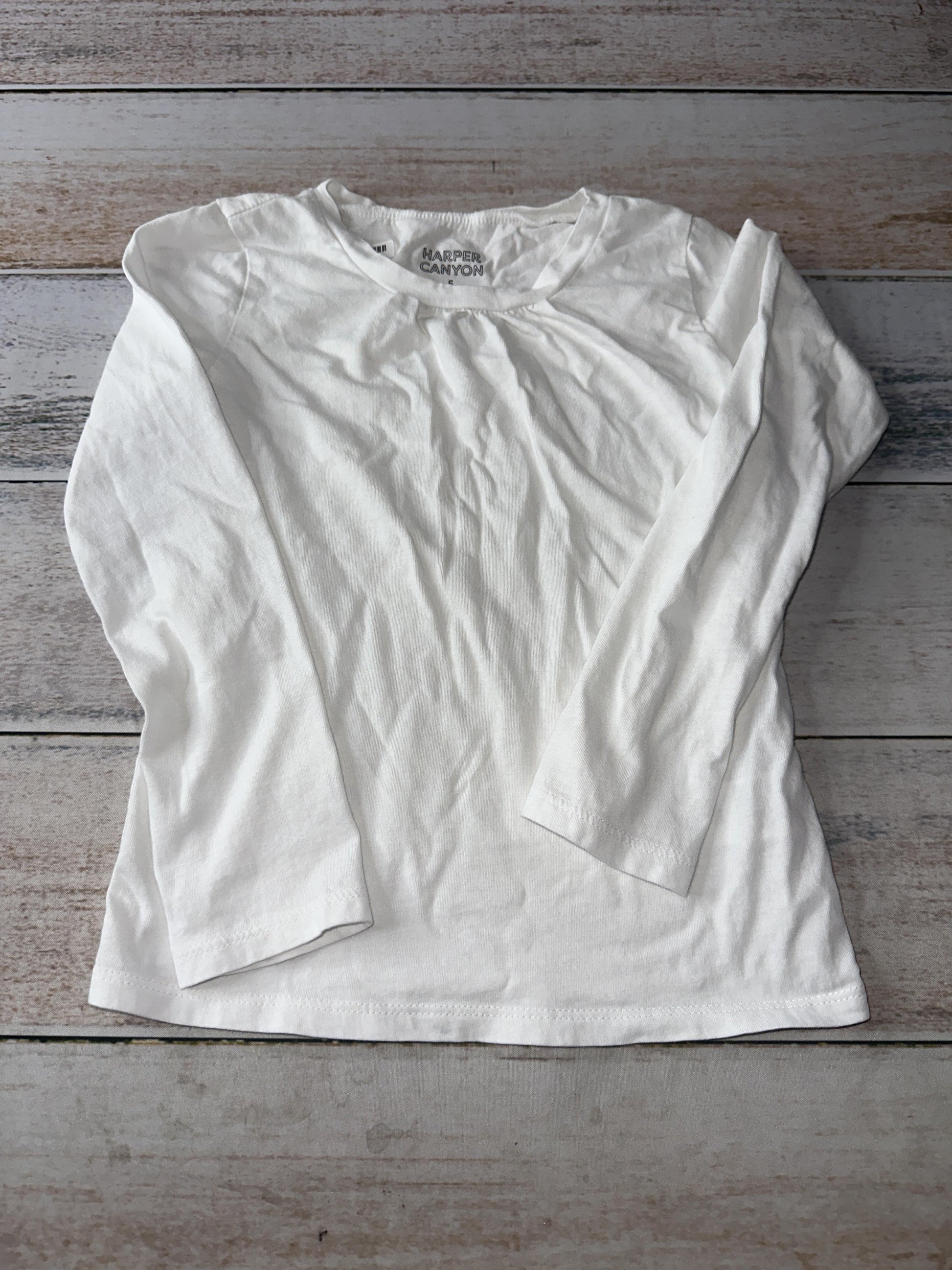 Harper Canyon Girls White Long Sleeve Shirt Size: 5 White