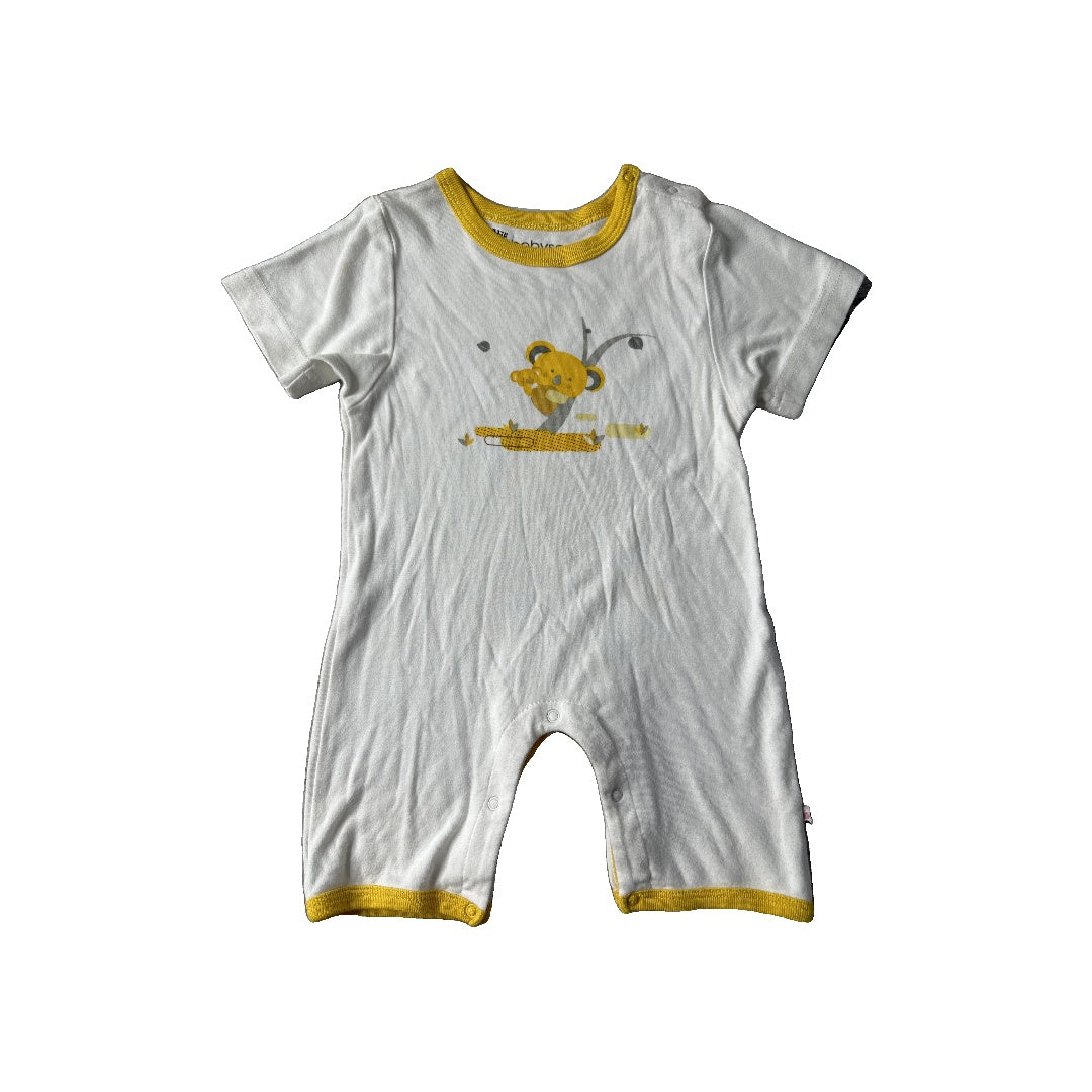 Babysoy Unisex White Romper Size: 12-18 months White
