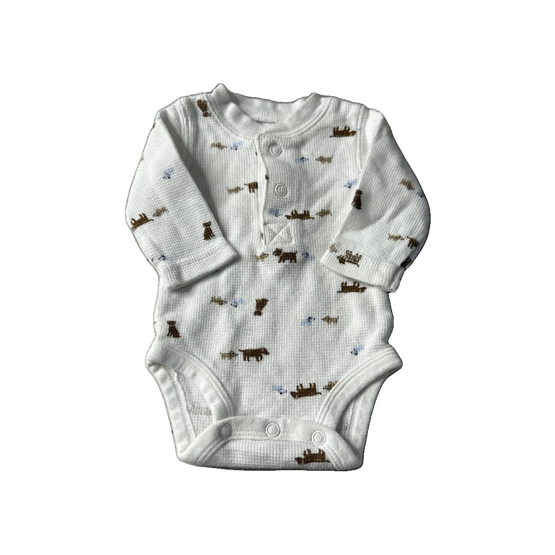 Carters Unisex White Onesie Size: Newborn White