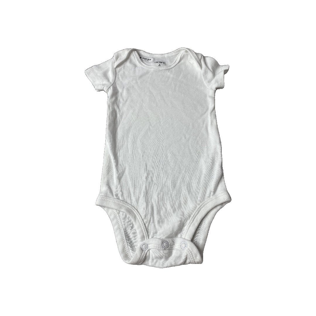 Carters Unisex White Onesie Size: 6 months White