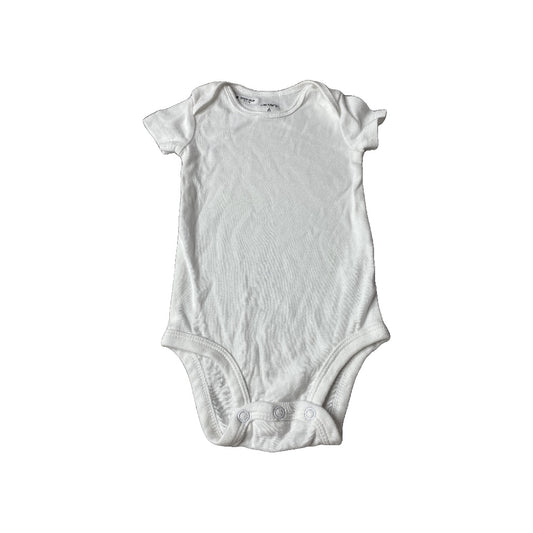 Carters Unisex White Onesie Size: 6 months White