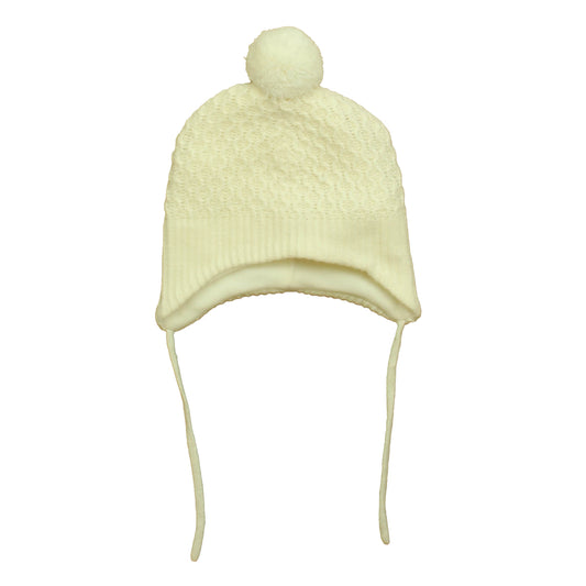 H&M Girls White Winter Hat Size: 3-6 Months White