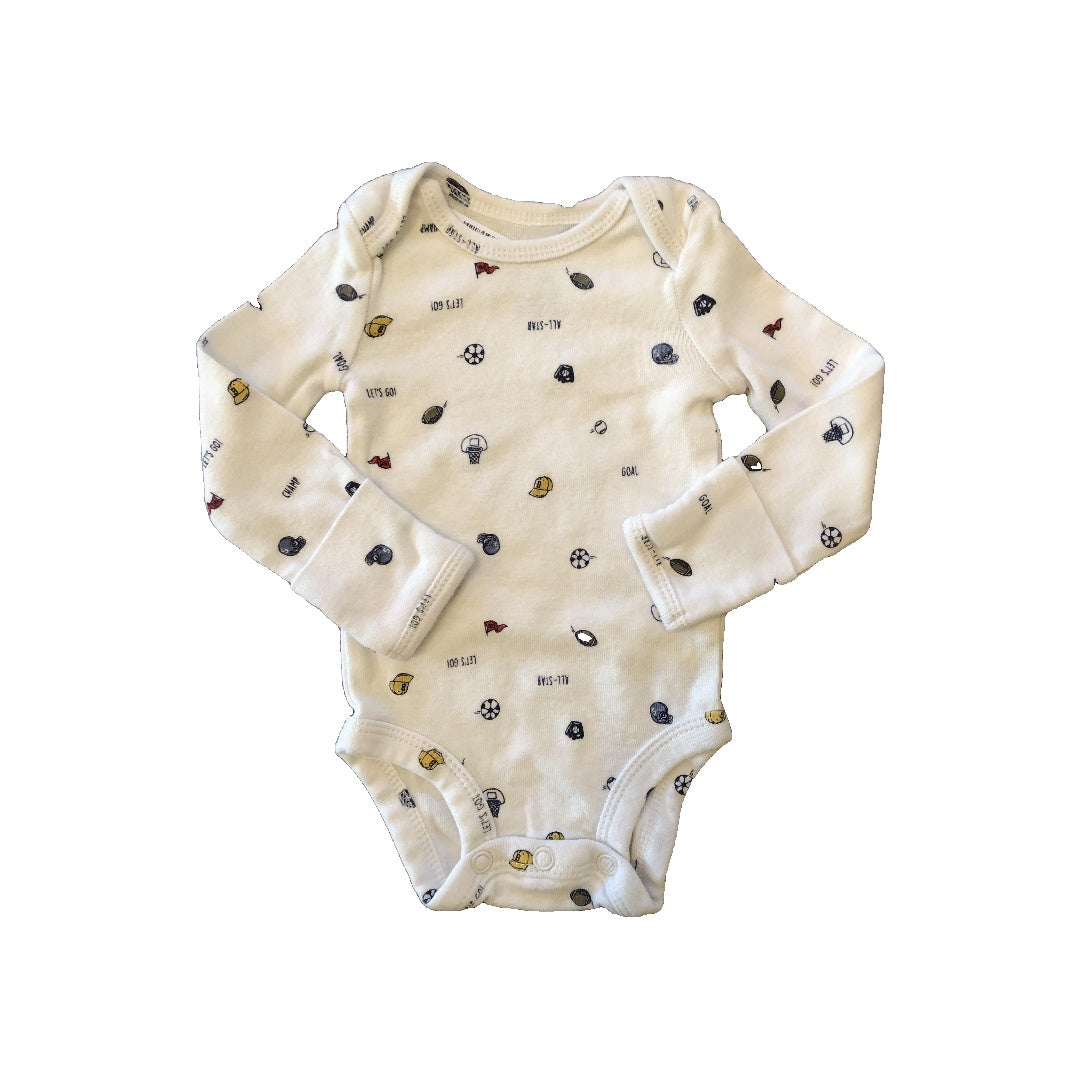 Carters Boys White Onesie Size: Newborn White