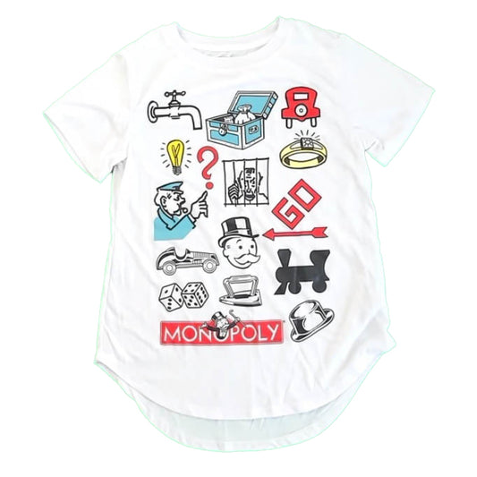Monopoly Girls White T-Shirt Size: Junior M White