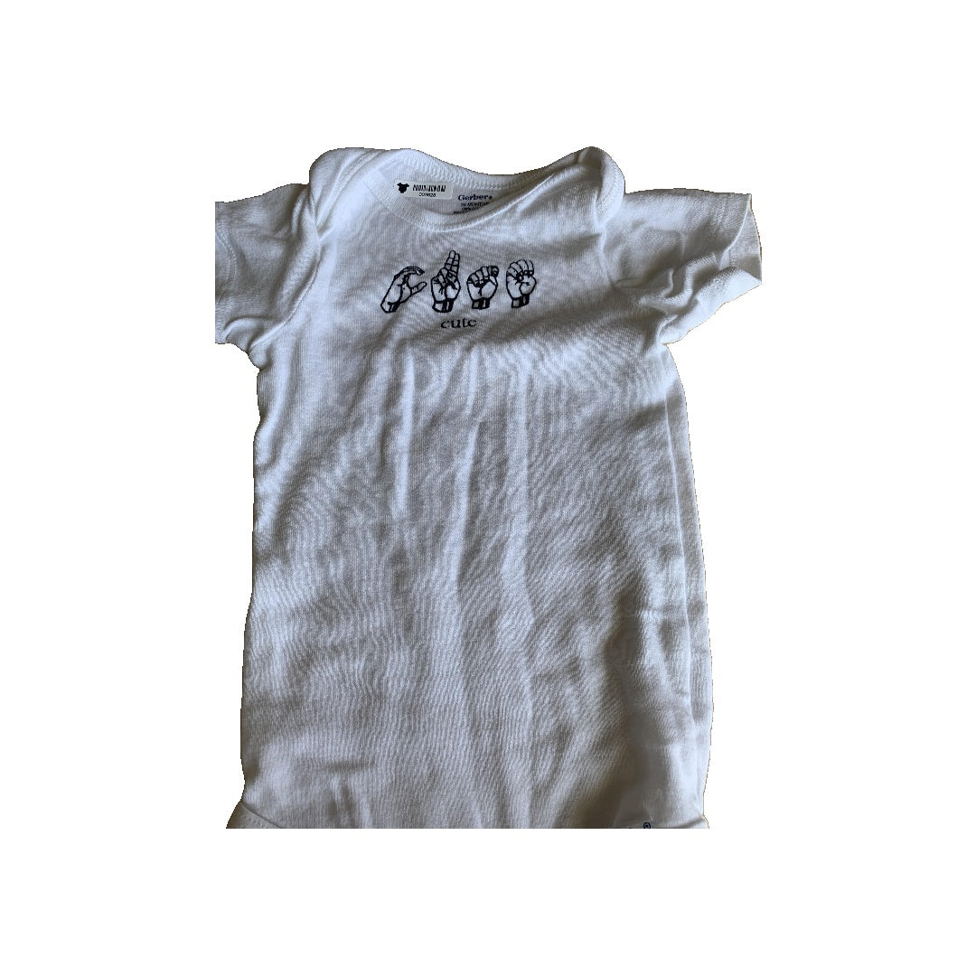 Unisex White Onesie Size: 24 months White