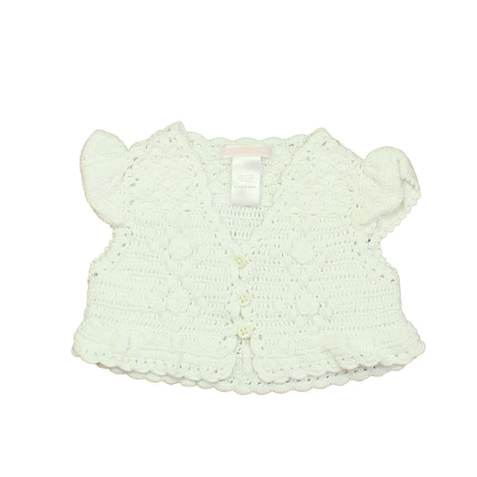 Janie and Jack Girls White Cardigan Size: 12-18 Months White