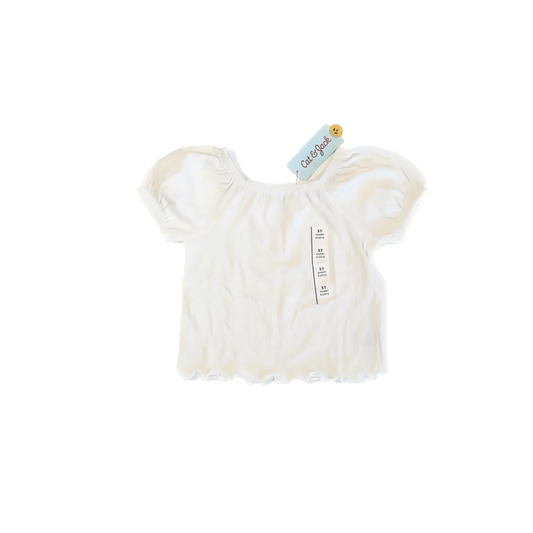 Cat & Jack Girls White Short Sleeve Shirt Size: 5T White