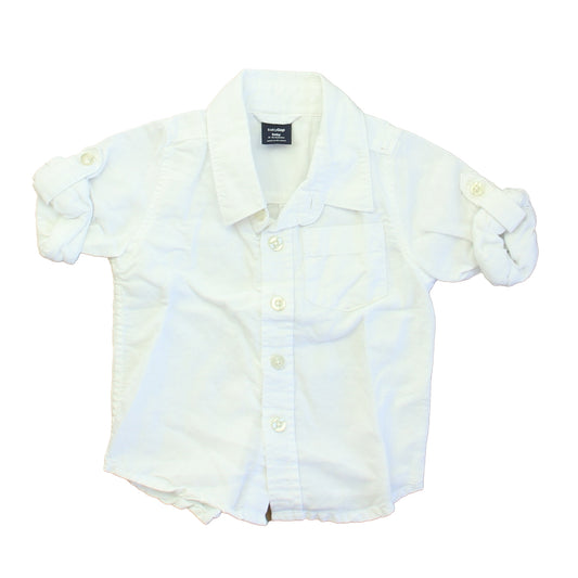 Gap Boys White Button Down Long Sleeve Size: 6-12 Months White