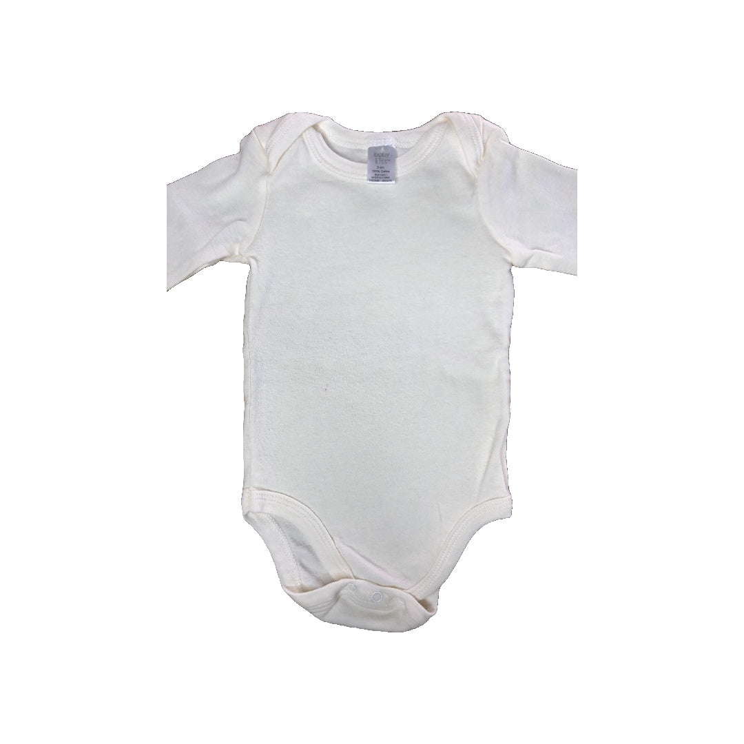 Baby Kiss Unisex White Onesie Size: 3-6 months White