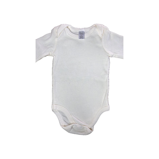 Baby Kiss Unisex White Onesie Size: 3-6 months White