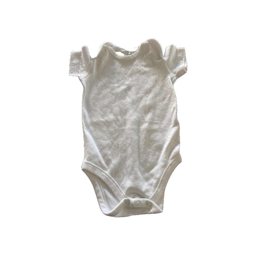 Moon and back Unisex White Onesie Size: 3-6 months White