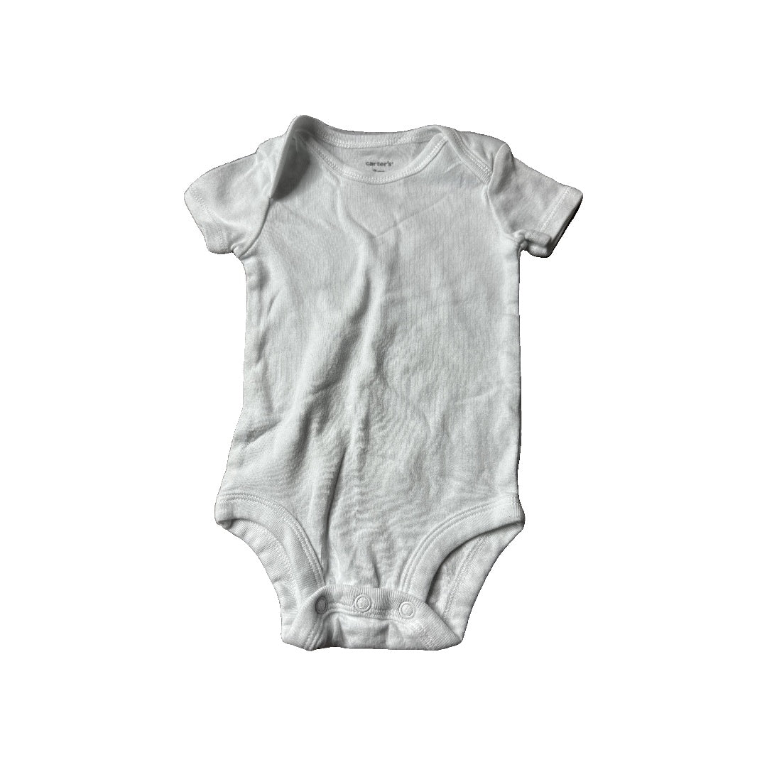 Carters Unisex White Onesie Size: 3 months White