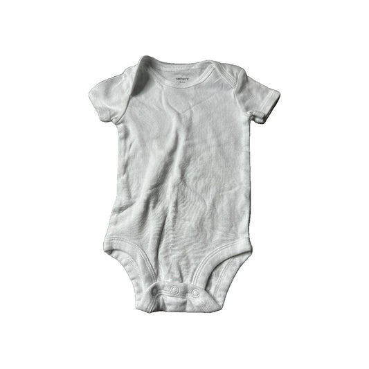 Carters Unisex White Onesie Size: 3 months White