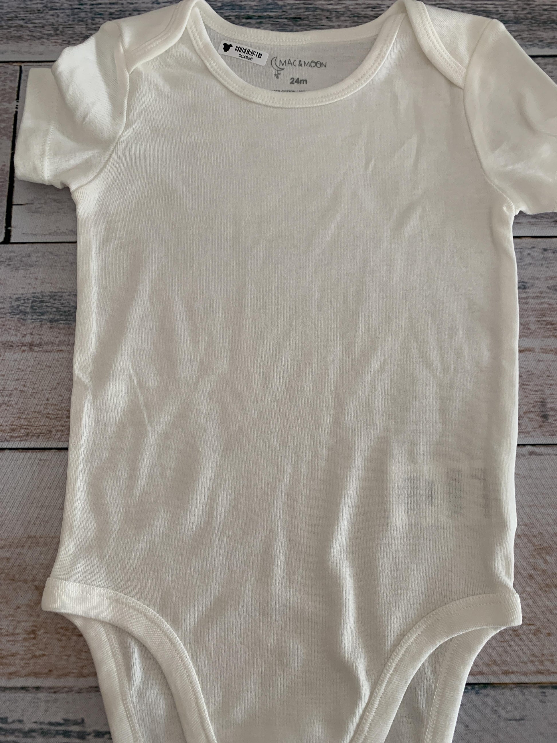 Mac & Moon Girls White Onesie Size: 24 months White