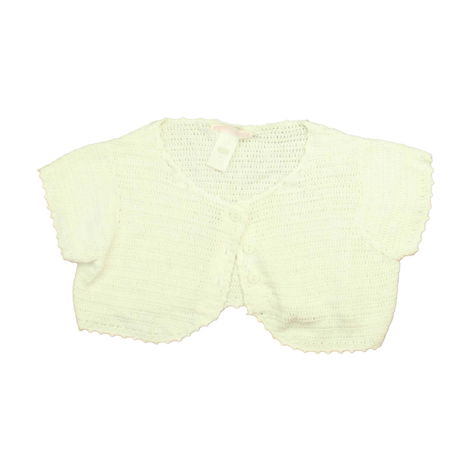 Janie & Jack Girls White Cardigan Size: 4T White