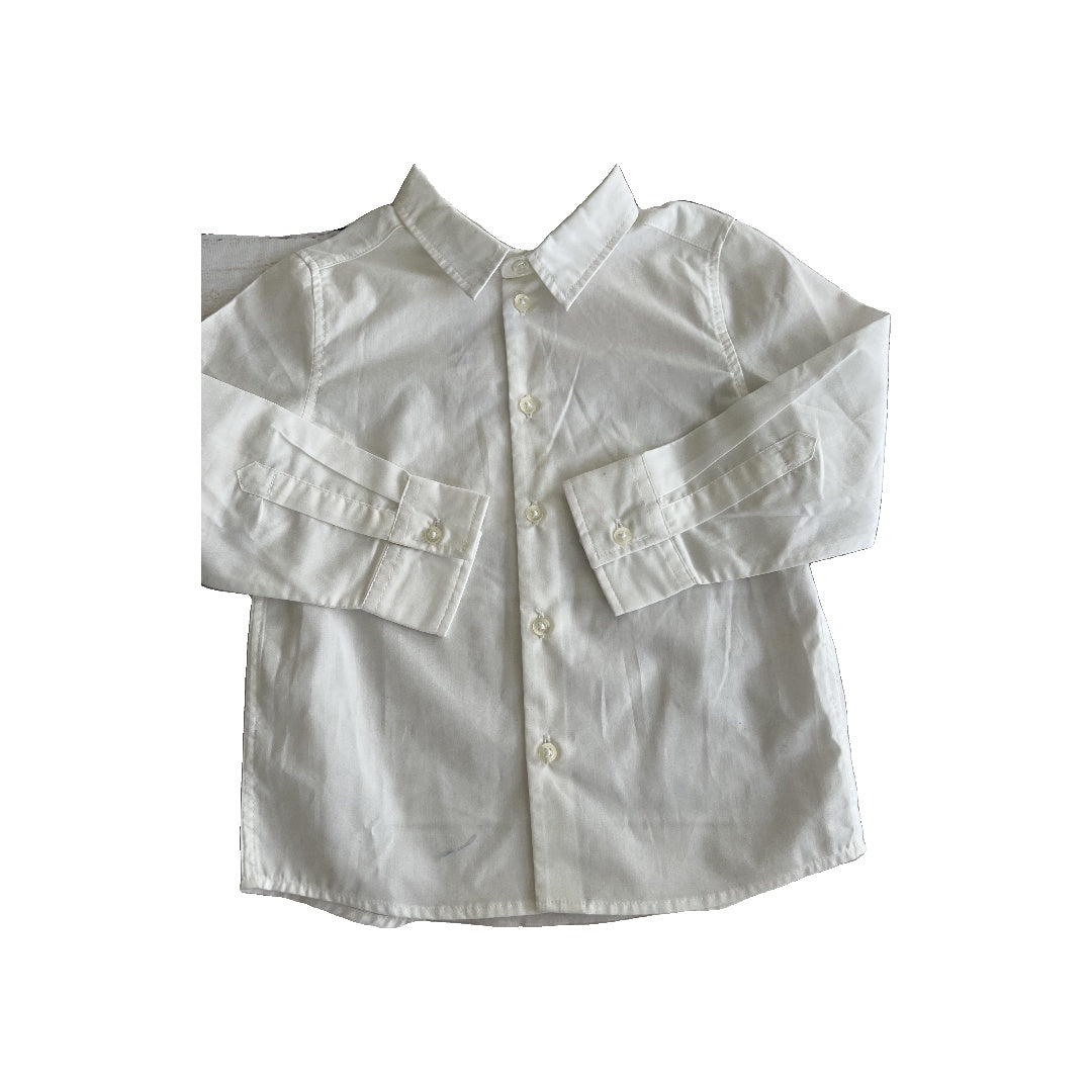 H&M Boys White Button Down Short Sleeve Size: 2T White