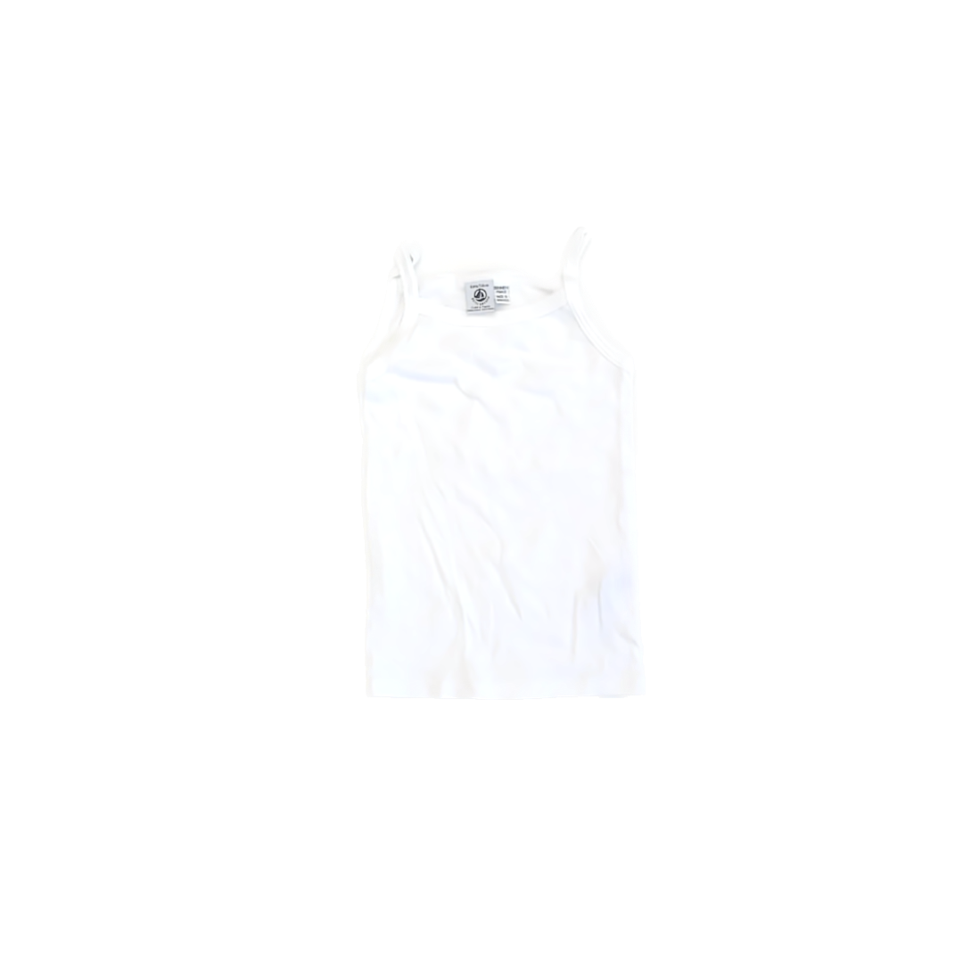 Petite Bateau Girls White Tank Top Size: 6 Years White