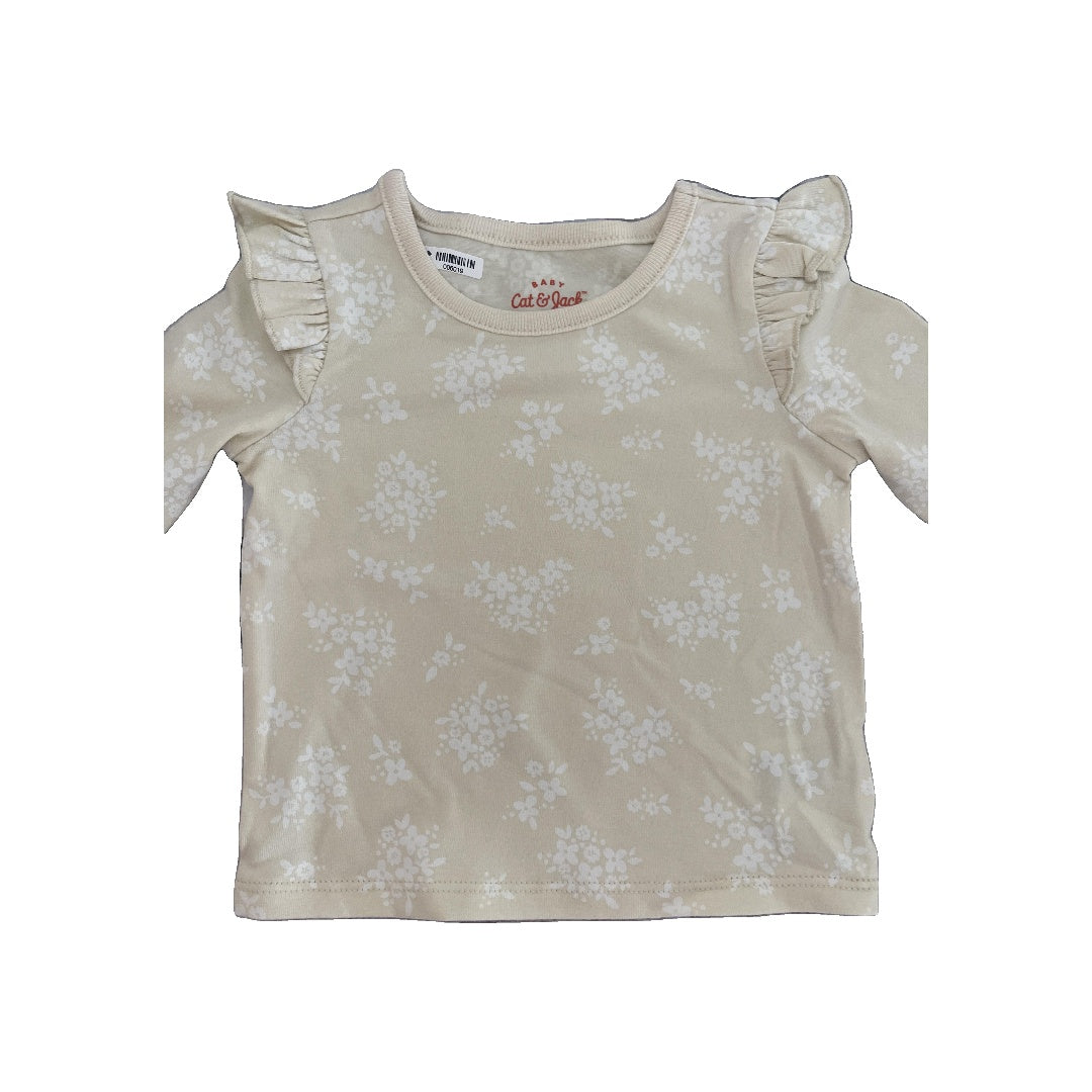 Cat & Jack Girls White Long Sleeve T-Shirt Size: 3-6 months White