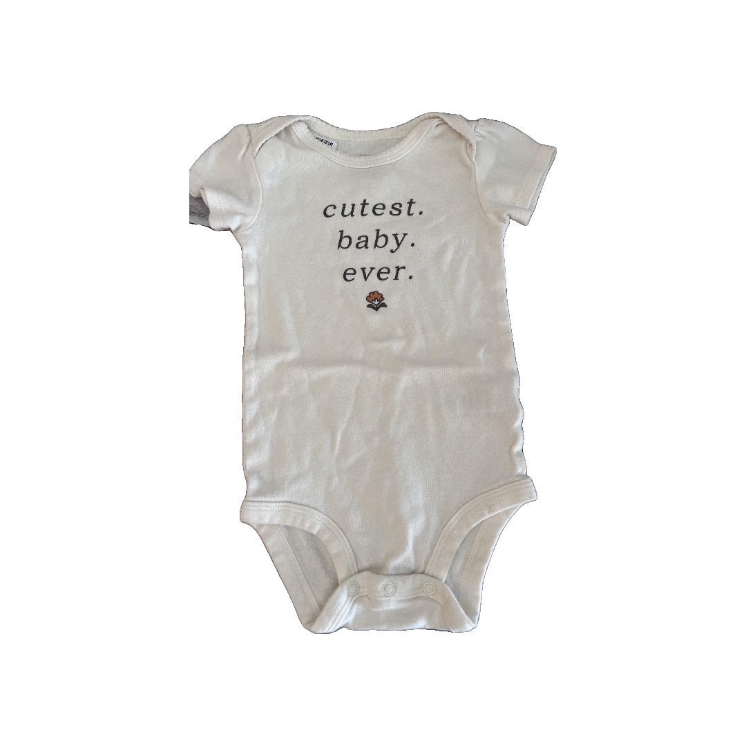 Carters Girls White Onesie Size: 6-12 months White