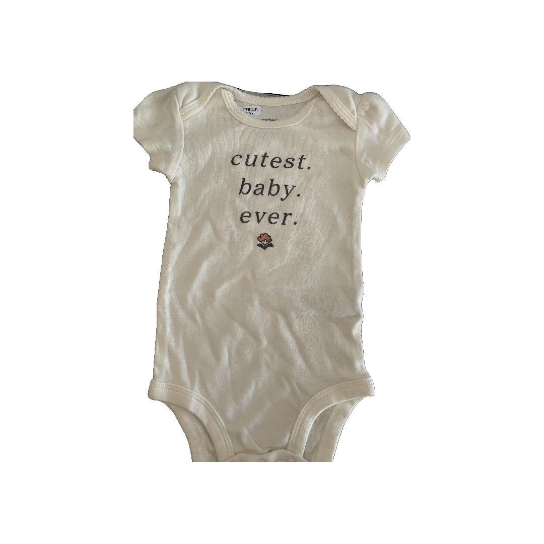 Carters Girls White Onesie Size: 6 months White