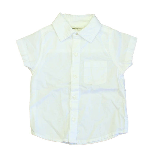 Monica + Andy Boys White Button Down Short Sleeve Size: 18-24 Months