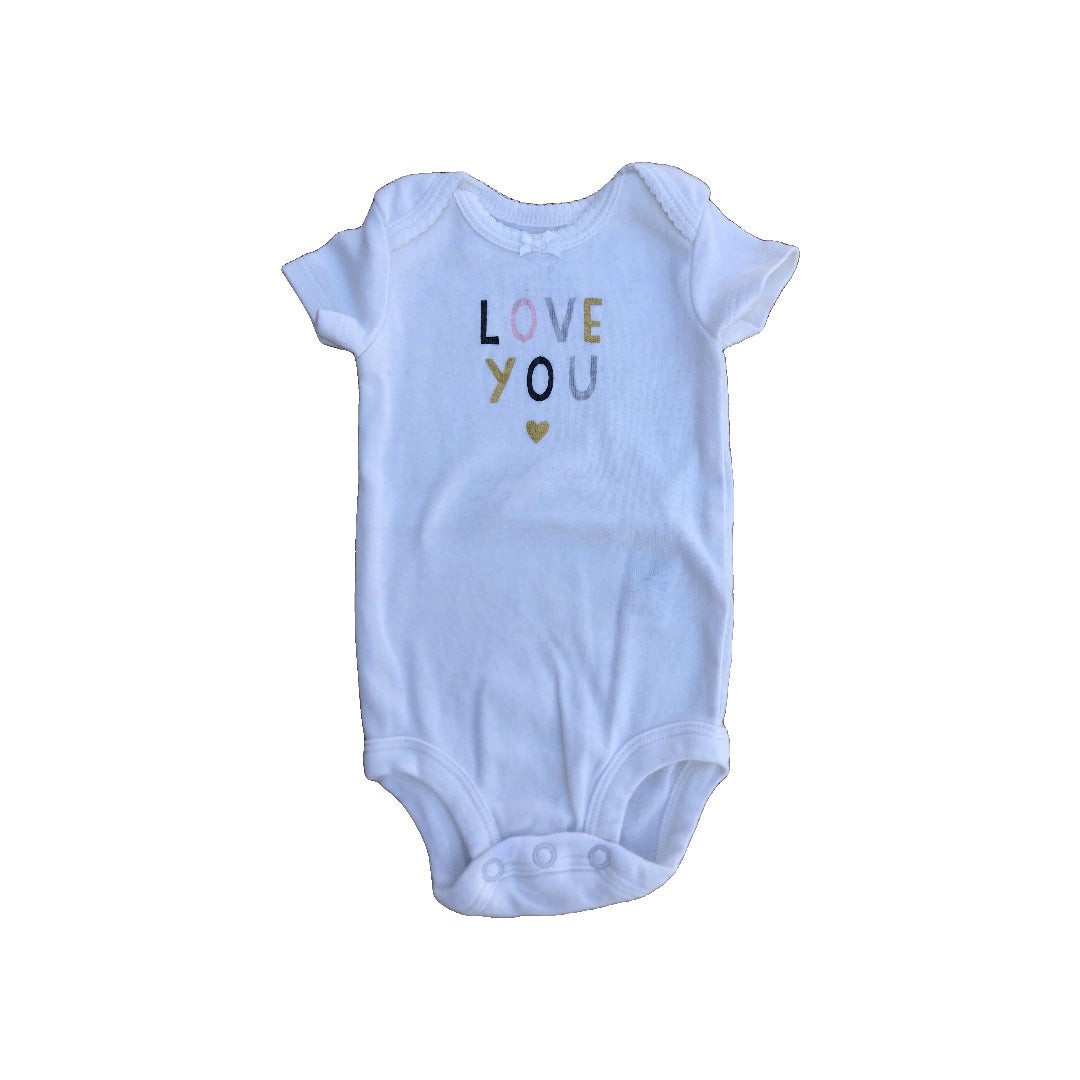 Carters Girls White Onesie Size: Newborn White