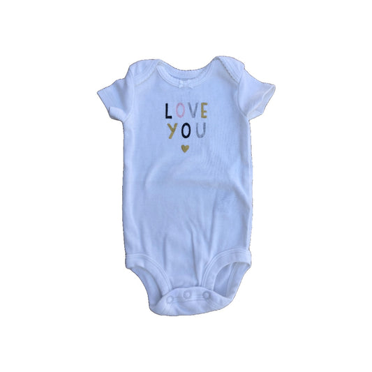 Carters Girls White Onesie Size: Newborn White