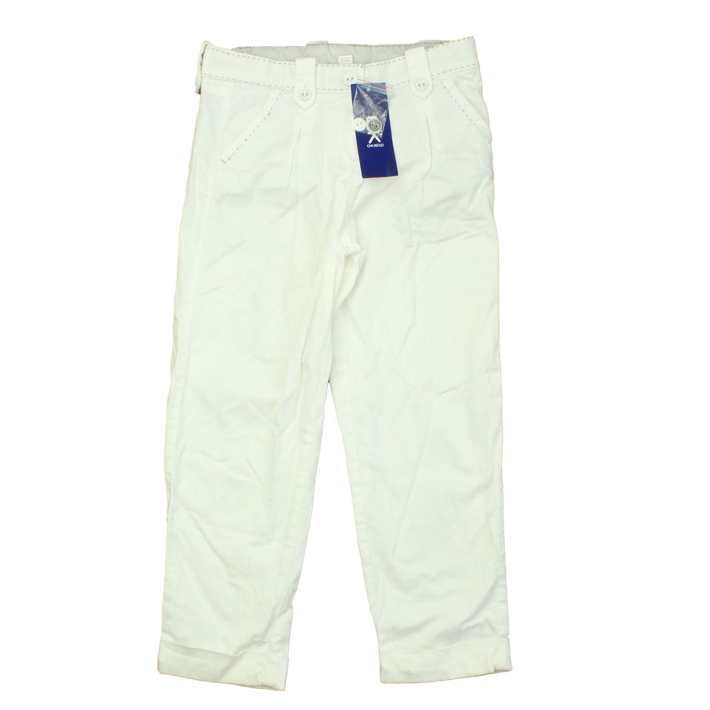 Okaidi Boys White Pants Size: 7 Years