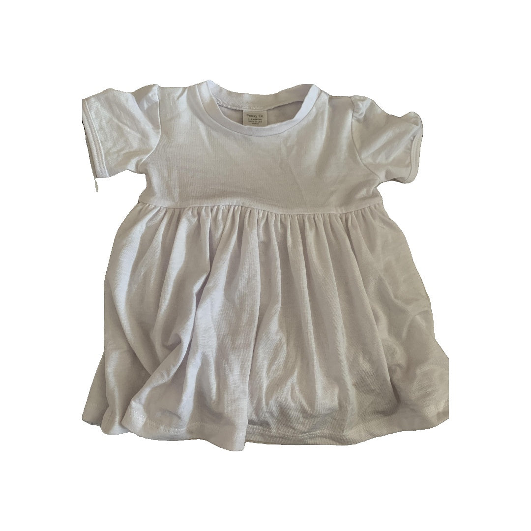 Peasy Girls White Dress Size: 6-9 months White