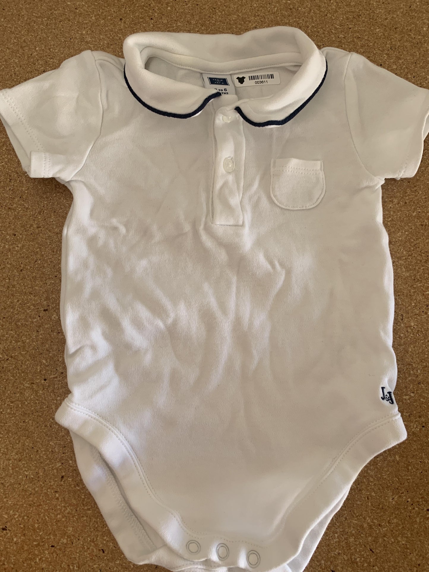 Boys White Onesie Size: 3-6 months White