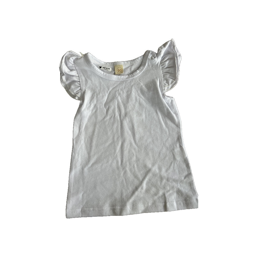 Girls White T-Shirt Size: 18 months White
