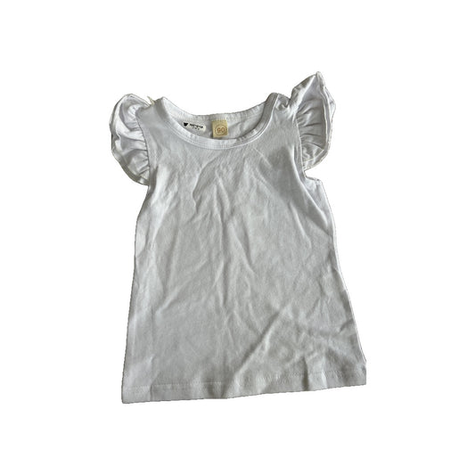 Girls White T-Shirt Size: 18 months White