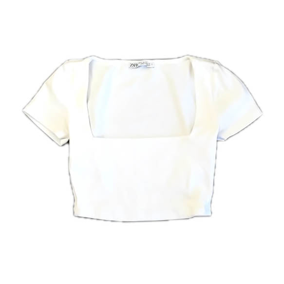 Zara Girls White Short Sleeve Shirt Size: Junior Small White